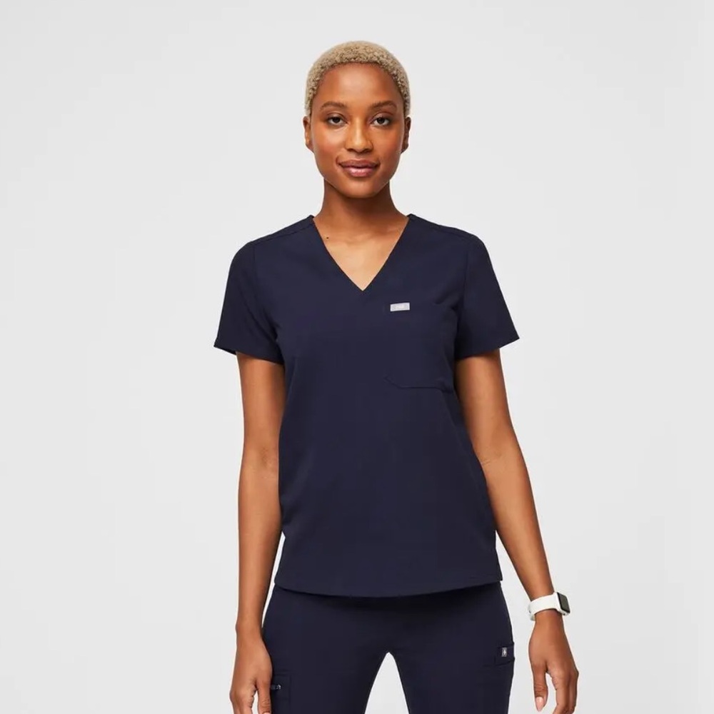 Women's Navy Scrub Top